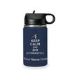 LaserGram Personalized Water Bottle, Keep Calm and Do Gymnastics, Stainless Steel Double Wall Vacuum Insulated with Flip Top Straw, Custom Engraved Gift (12oz / 335ml Navy Blue) view 1