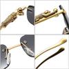 XLUMIO Rimless Rectangle Sunglasses Women Retro Cheetah Eyewear Men Sun Glasses Shades UV400,1,One size view 4