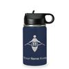 LaserGram Personalized Water Bottle, Adaptive Rowing, Stainless Steel Double Wall Vacuum Insulated with Flip Top Straw, Custom Engraved Gift (12oz / 335ml Navy Blue) view 1