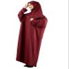 Modish Group Women Prayer Clothes with Hijab Muslim Outfits Long Robe Abaya Turkish Islamic Dresses Dubai Kaftan with Rosary (Burgundy, One Size) view 3