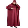 Modish Group Women Prayer Clothes with Hijab Muslim Outfits Long Robe Abaya Turkish Islamic Dresses Dubai Kaftan with Rosary (Burgundy, One Size) view 4