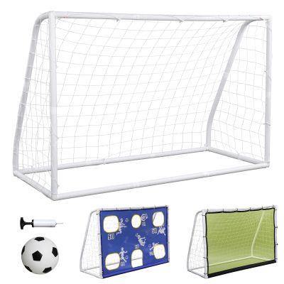 XMLYEC 182 * 120 * 80cm PVC Pipe Three-in-One with Target Cloth Football Goal,Soccer Goal Sets,3 in 1 Youth Soccer Goal with Target & Pump,Portable Folding Football Goal for Backyard Practice