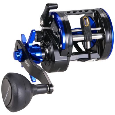 Burning Shark Fishing Reel Round Baitcasting Reel, Saltwater Inshore Surf Trolling Reel, Conventional Reel for Catfish, Musky, Bass, Pike -ECT15R, A:Size15- Right Hand- without Line Counter
