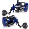 Burning Shark Fishing Reel Round Baitcasting Reel, Saltwater Inshore Surf Trolling Reel, Conventional Reel for Catfish, Musky, Bass, Pike -ECT15R, A:Size15- Right Hand- without Line Counter view 3