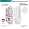 FINGER TEN Golf Gloves Men 1 Pack with Ball Marker for Left Hand Right, Stylish Patterns & Breathable Design for Comfortable All-Weather Grip, Golf Glove Sizes S M ML L XL (Beer, Small, Left) view 3