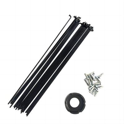 sunfedmiss 40PCS 13G J Bend Steel Spokes W/Nipples Wrench, 75~305mm Electric Bicycle E-Bike Wheel Tire Steel Spokes Bike Replacement Repair Parts Accessories (Black,240mm)