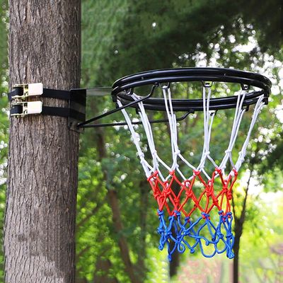 Katzowen Basketball Net All-Weather Basketball Nets with 2 Fixed Straps, Basketball Net Replacement Anti Whip Goal Net Basketball Hoop NetFits Standard Indoor Outdoor Rims (Color : Black)