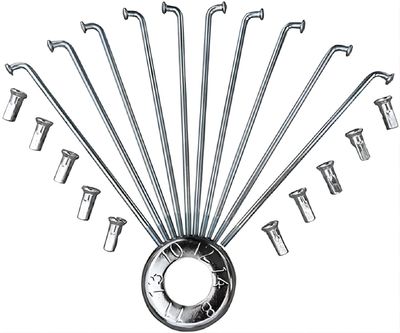 sunfedmiss 40PCS 13G J Bend Steel Spokes W/Nipples Wrench, 75~305mm Electric Bicycle E-Bike Wheel Tire Steel Spokes Bike Replacement Repair Parts Accessories (Silver,160mm)
