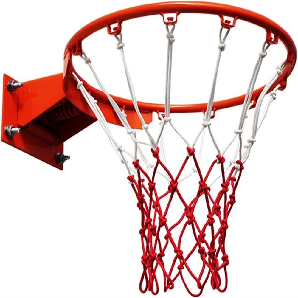 Katzowen Adult Standard Basketball Rim Solid Steel Basketball Hoop with Net Set Wall-mountable Basketball for Teens Outdoor Sports