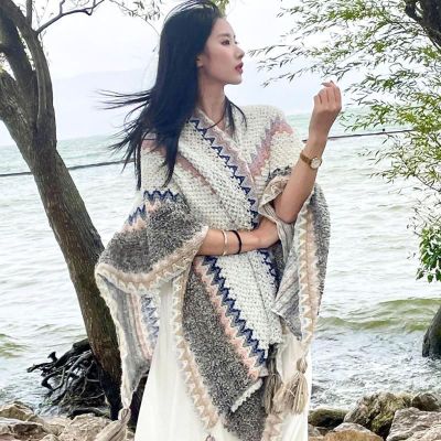 KAHXI Shawl Decoration Over Long Cloak, Cape Scarf