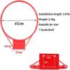 Katzowen Children Red Basketball Hoop Wall-Mounted Iron Basketball Rim with Net System Fits Indoor Outdoor Sport Basketball for Kids view 4