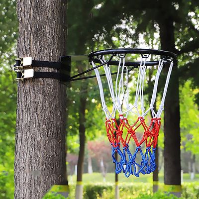 Katzowen Basketball Rim with All Weather Basketball Net with 2 Adjustable Strap, Indoor Outdoor Tree Garden Backyard Basketball Court (Color : Black, Size : 35cm Rim)