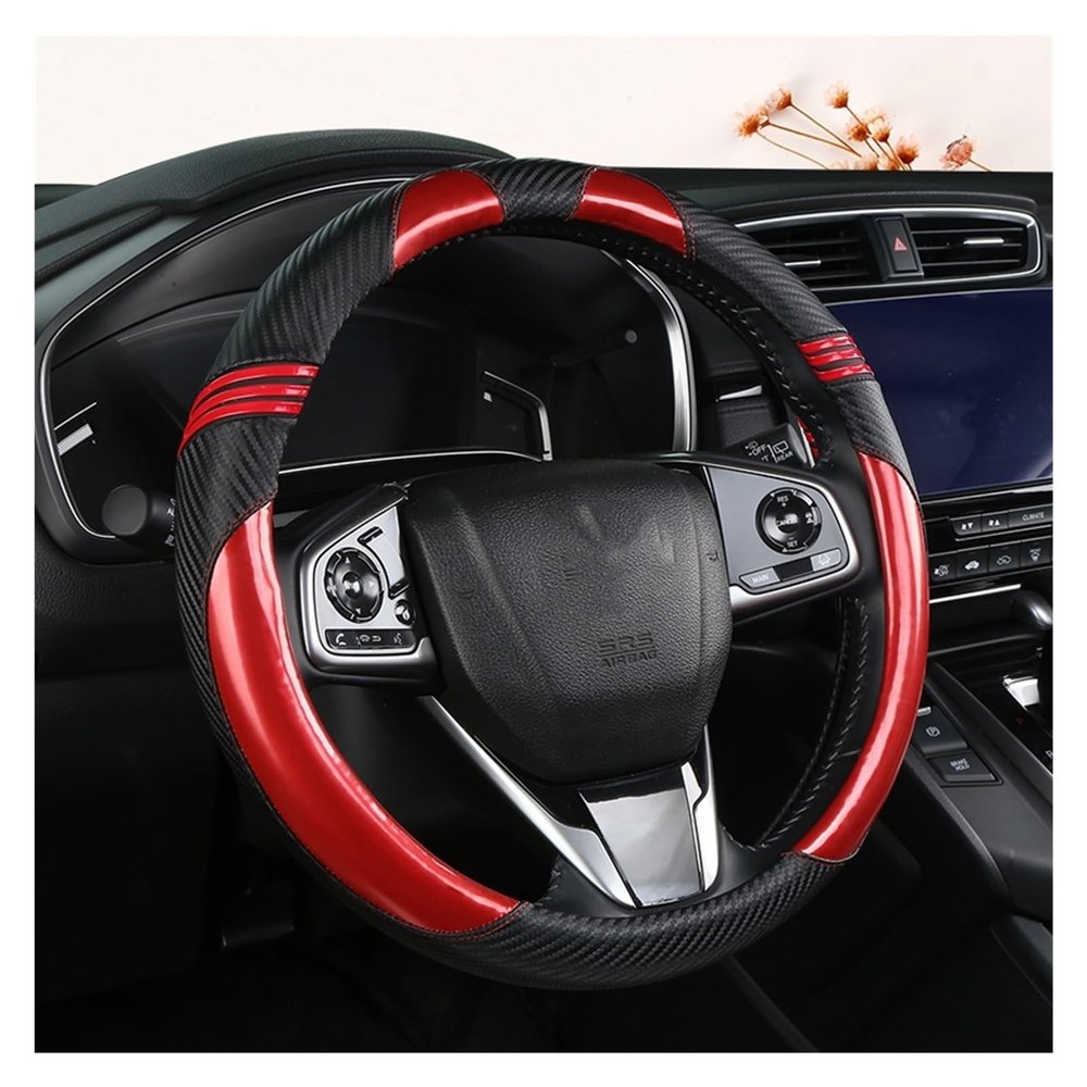 FUERU Car Steering Wheel Cover Set Car Steering Wheel Cover Four Season Carbon Fiber Fashionable Atmosphere Car Interior (Color : 4#)
