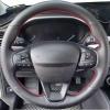CHROX for Tourneo 2018 2019, No-Slip Black Genuine Leather Braid Car Steering Wheel Cover view 2