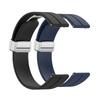Huwokxix 22mm Watch Band, Magnetic Folding Buckle Watch Strap Quick Release, Soft Silicone Replacement Band Compatible with Samsung Galaxy Watch 46mm/Galaxy Watch 3 45 mm (Black + Blue) view 1