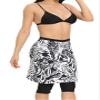 Micosuza Womens Skirted Swim Capris Sun Protective UPF 50+ Swimming Tight with Attached Skirt Sport Leggings Black-Leaves view 4