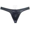 Jaxu Men's Metallic Bikini Swimsuit Shiny Swim Thong Male Contour Pouch Swimwear Silky Beach Bottoms Freedom Swimming Tanga Dazzle Black M view 1