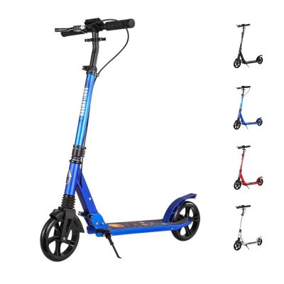GLDDFDG Folding Kick Scooter for Ages 8 Years and Up,Lightweight Sports Commuter Scooter,Anti-Slip Rubber Grips,Dual Shock-Absorbing,Sturdy Frame,Up to 300Lbs,Blue
