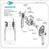 Aerozine Kid Bike Kid Crankset, XEON Mini Crank A1, XEON-A1-148 WP2 30mm BB Boost axle Crank Length 150mm / 30T Direct Mount Alloy Narrow Wide Chainring 6mm Offset/Blast Black view 3