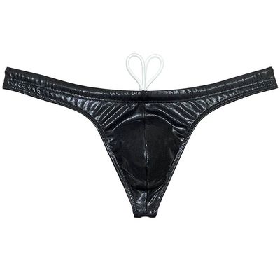 Jaxu Men's Metallic Bikini Swimsuit Shiny Swim Thong Male Contour Pouch Swimwear Silky Beach Bottoms Freedom Swimming Tanga Shiny Black XL