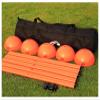 SRNSAEB Portable Agility Training Poles with Carrying Bag, 5ft/1.5m Height Removable Coaching Sticks with Sand Injection Base for Soccer Training, 5 Poles Set (Color : Orange) view 1
