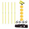 SRNSAEB 5 Pack Coaching Sticks Set with Sand Injection Base, 1.5m/5ft Height Splicing Agility Poles for Soccer Basketball Training and Dog Obstacle Course view 1