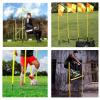 SRNSAEB 5 Pack Coaching Sticks Set with Sand Injection Base, 1.5m/5ft Height Splicing Agility Poles for Soccer Basketball Training and Dog Obstacle Course view 2