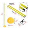 SRNSAEB 5 Pack Coaching Sticks Set with Sand Injection Base, 1.5m/5ft Height Splicing Agility Poles for Soccer Basketball Training and Dog Obstacle Course view 4