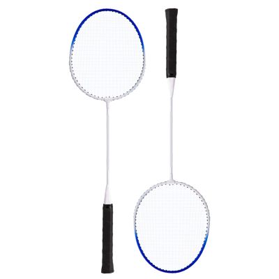 2Pcs Badminton Racket, Lighter and More Comfortable Alloy Ultra Light Badminton Racket, Small Vibration, Anti Slip Handle Sports Accessory for Training Competition(Blue)