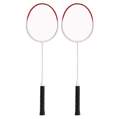 2Pcs Badminton Racket, Lighter and More Comfortable Alloy Ultra Light Badminton Racket, Small Vibration, Anti Slip Handle Sports Accessory for Training Competition(Red)