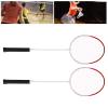 2Pcs Badminton Racket, Lighter and More Comfortable Alloy Ultra Light Badminton Racket, Small Vibration, Anti Slip Handle Sports Accessory for Training Competition(Red) view 2