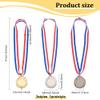 FINGERINSPIRE 3 Pcs Zinc Alloy Blank Medal 1.57inch Inner Diameter Flat Round Golden Platinum and Red Copper Award Medals with Neck Ribbon Sports Winner Wheat Medal Lanyard Medal for Trophy Award Gift view 2