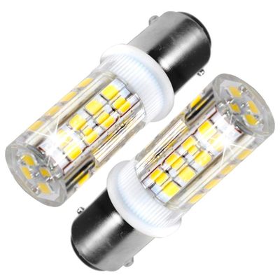HQRP 2-Pack BA15d Base 32LED Marine Boat Bulb for 1076 1130 1176 1142 Replacement 6300-7000 Cool White 12-24V DC Light