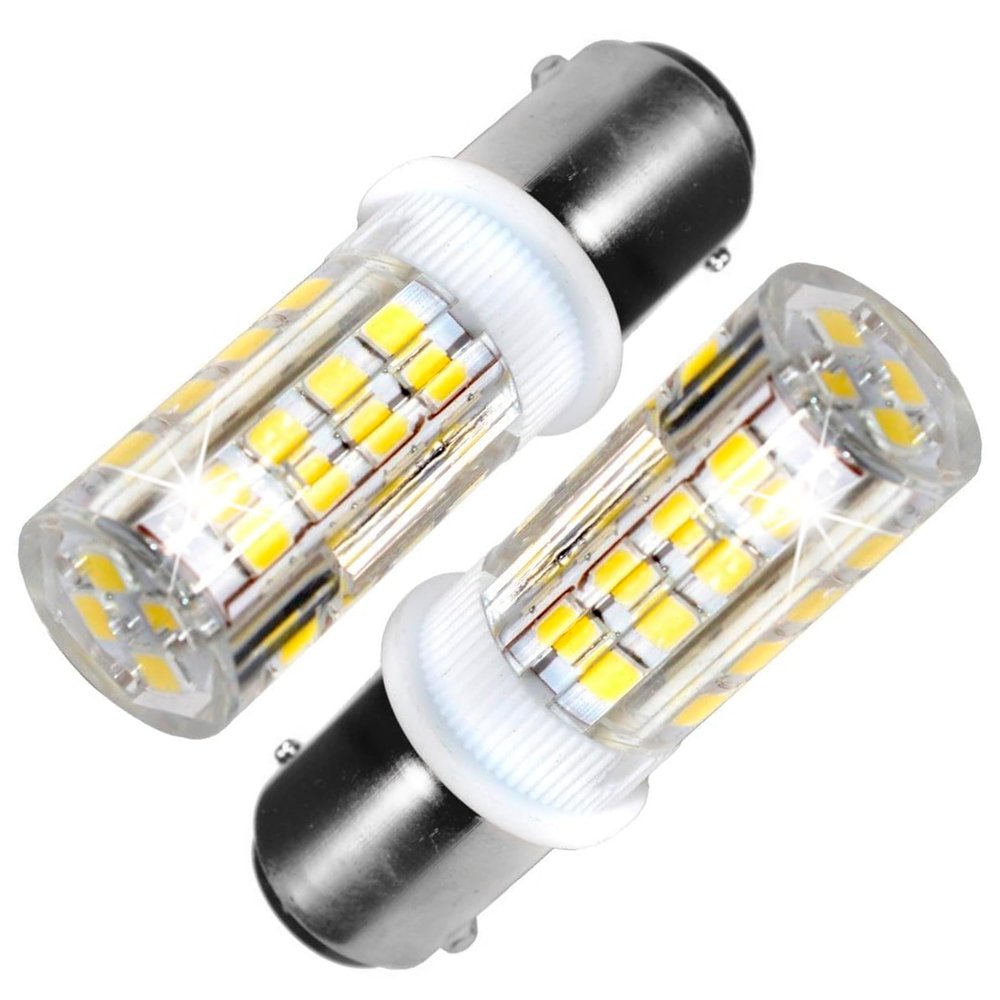 HQRP 2-Pack BA15d Base 32LED Marine Boat Bulb for 1076 1130 1176 1142 Replacement 6300-7000 Cool White 12-24V DC Light