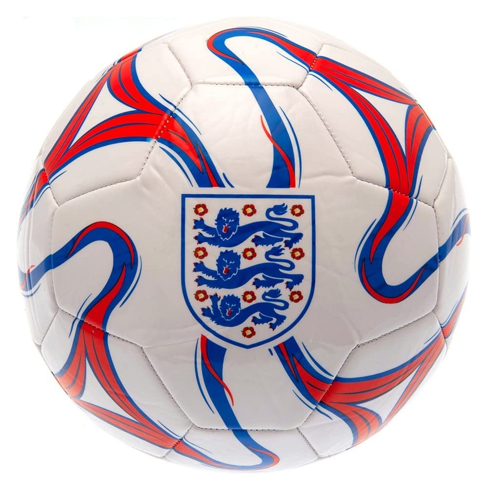 England Officially Licensed FA Cosmos Football - White, Size 5, 26 Panel for Kids and Adults