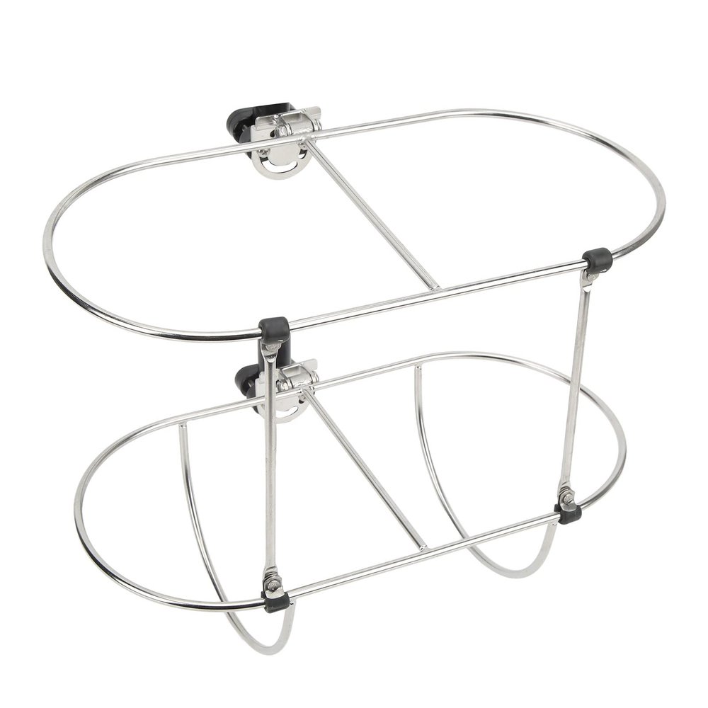 Boat Rack for 7in Yacht Fenders, 2-Basket Marine Holder, High Strength Stainless Steel, Folding Design, Easy to Use, Anti-rust