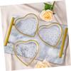 LIFKOME Glass Jewelry Dish Heart Shaped Cake Pan Heart Ring Makeup Tray Jewelry Plate Serving Plate Trinket Holder Tray Shaped Display Holder Dish view 2