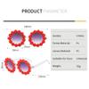 XLUMIO Round Flower Sunglasses Women Party Decorative Glasses For Female Outdoor Sun Protection Eyewear UV400,Pink,one size view 2