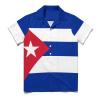 Flag of Cuba Men's Short Sleeve Button Down Cuban Guayabera Shirts Summer Tops 2XL view 4