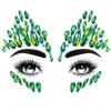 U-Goforst Face Gems Stick On - Green Face Jewels Stick On Halloween Ivy Costume, Self Adhesive Glue Face Rhinestone Stickers Festival Makeup Cosplay Dress Up Face Jewelry Accessories Women Grils view 1