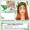 U-Goforst Face Gems Stick On - Green Face Jewels Stick On Halloween Ivy Costume, Self Adhesive Glue Face Rhinestone Stickers Festival Makeup Cosplay Dress Up Face Jewelry Accessories Women Grils view 2