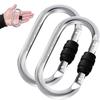 EZYA Carabiner Clips Heavy Duty 25KN/5600LB - 4.3" Large Caribiniers for Hammocks, Rigging, Gym, Yoga - Steel Caribeana, 2PCS view 1