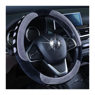 FUERU Car Steering Wheel Cover Set Car Steering Wheel Cover Winter Short Plush Breathable Sweat-Absorbing Car Interior Accessories (Color : 5#)