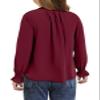 DOKOTOO KIDS Girls Dress Shirts Cute V Neck Ruffled Long Sleeve Chiffon Blouses Tops Red 8-9 Years view 2