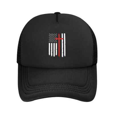 Christian Distressed White USA Flag Solid Mesh Baseball Cap Exudes Charm