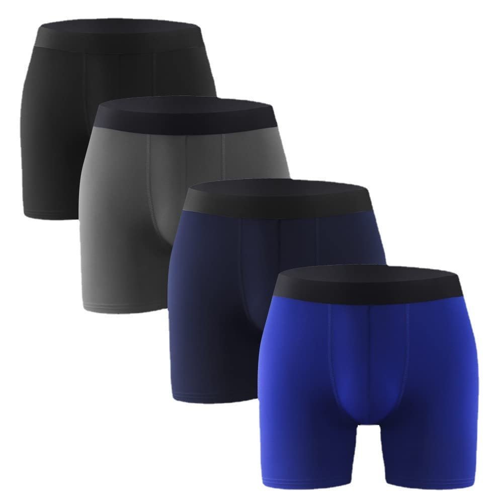 Aizscvu men's underwear, stretchy and comfortable boxer briefs, 4-pack