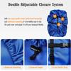 sheelokhwui Waterproof Backpack Rain Cover, Heavy-Duty Nylon Pack Cover with Upgraded Double Adjustable Closure System and a Carry Pouch for Hiking, Cycling, Camping, Outdoor (Dark Blue, M, 25-45L) view 4