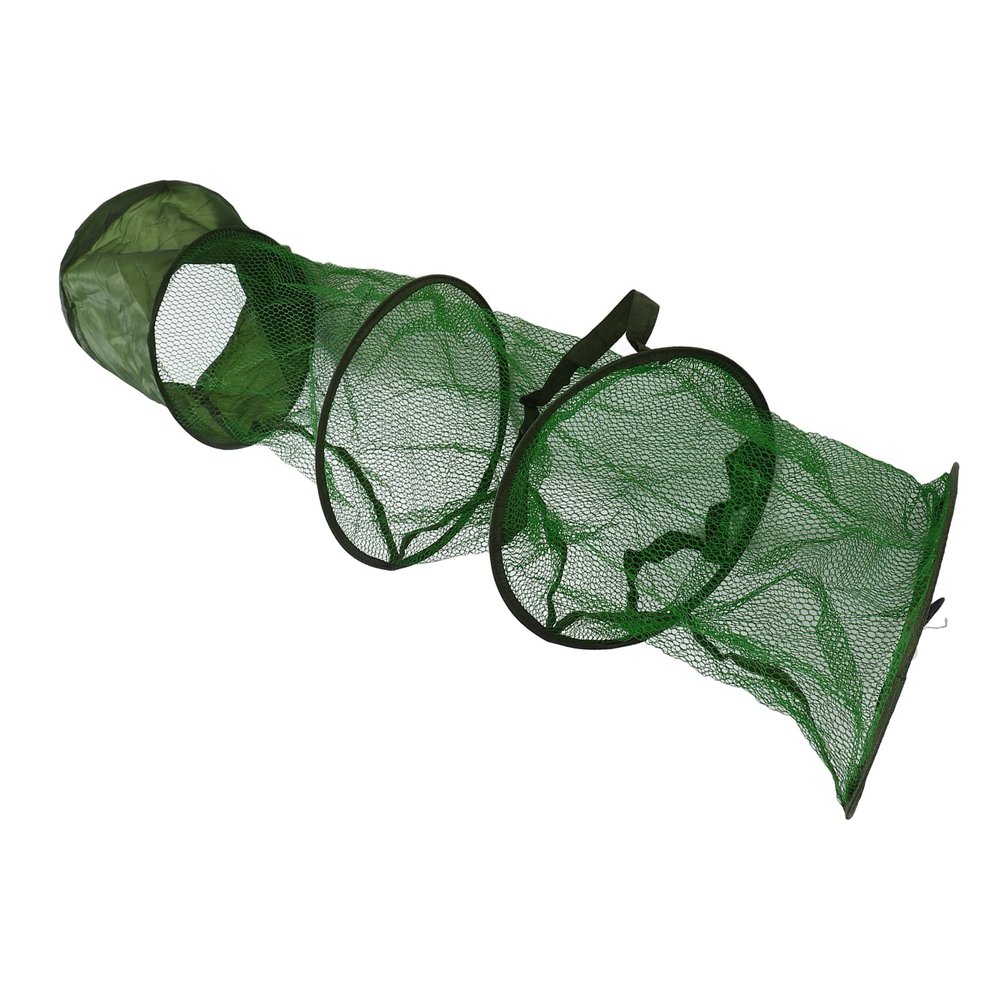 VINGVO Foldable Fishing Net Cage Stitching Process Fishing Cage Basket Easy Drying Scratch Prevention for Fishing Tackle (L)