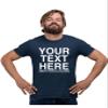5X-Large Navy Blue Mens Custom Add Your Text Personalized T-Shirt view 1