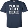 5X-Large Navy Blue Mens Custom Add Your Text Personalized T-Shirt view 2